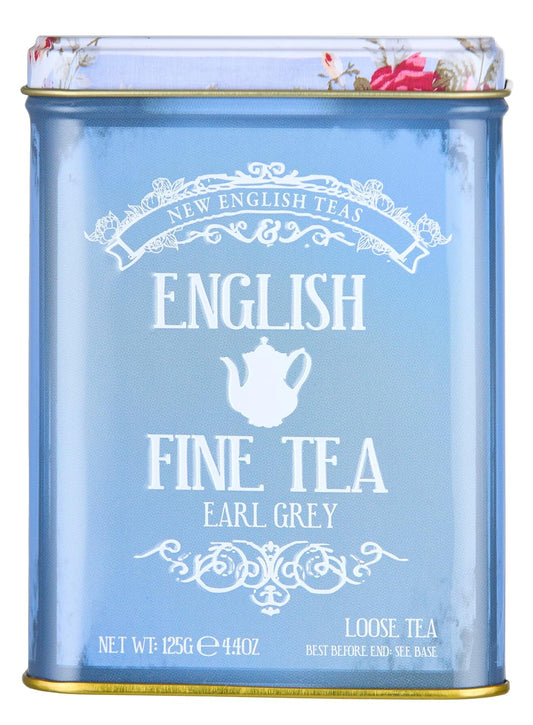 Vintage Floral Tea Tin with Earl Grey Loose Leaf Tea 125g