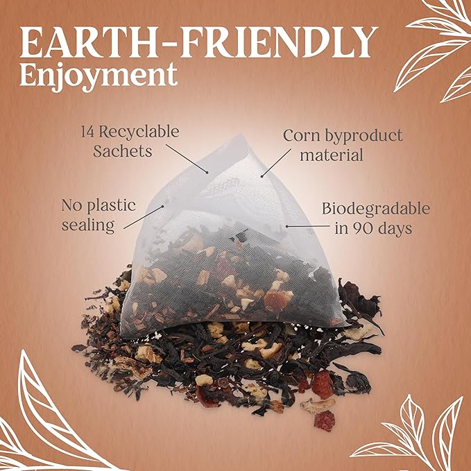 Old Fashioned Craft Tea Blend by Happy Valley Tea - Inspired by Cocktails - Smoky Black - 14 biodegradable Sachets - Enjoy Hot, Iced, or Mocktail