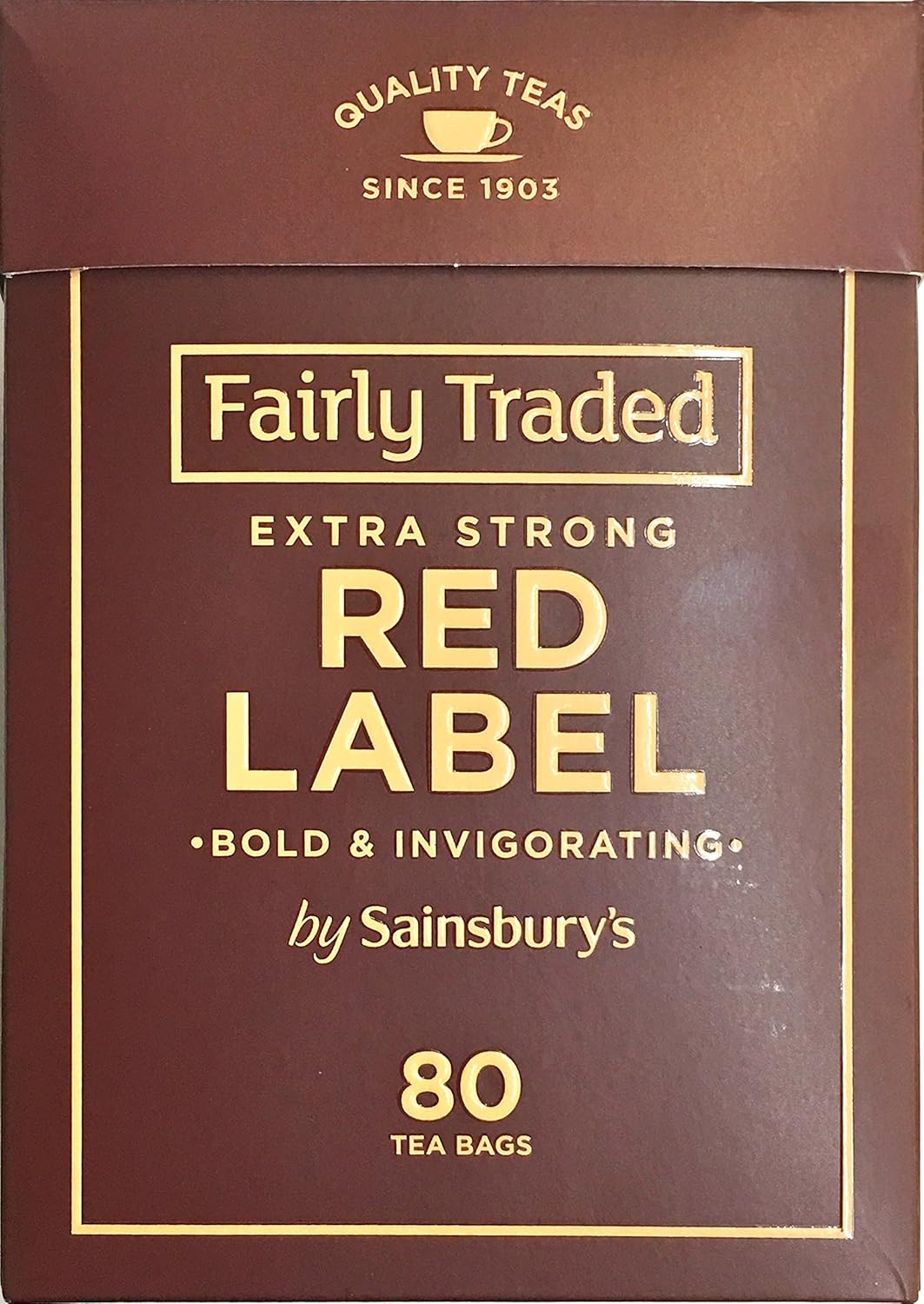 Sainsbury's Extra Strong Red Label Tea 80 Bags 250g | Fairly Traded Tea from England
