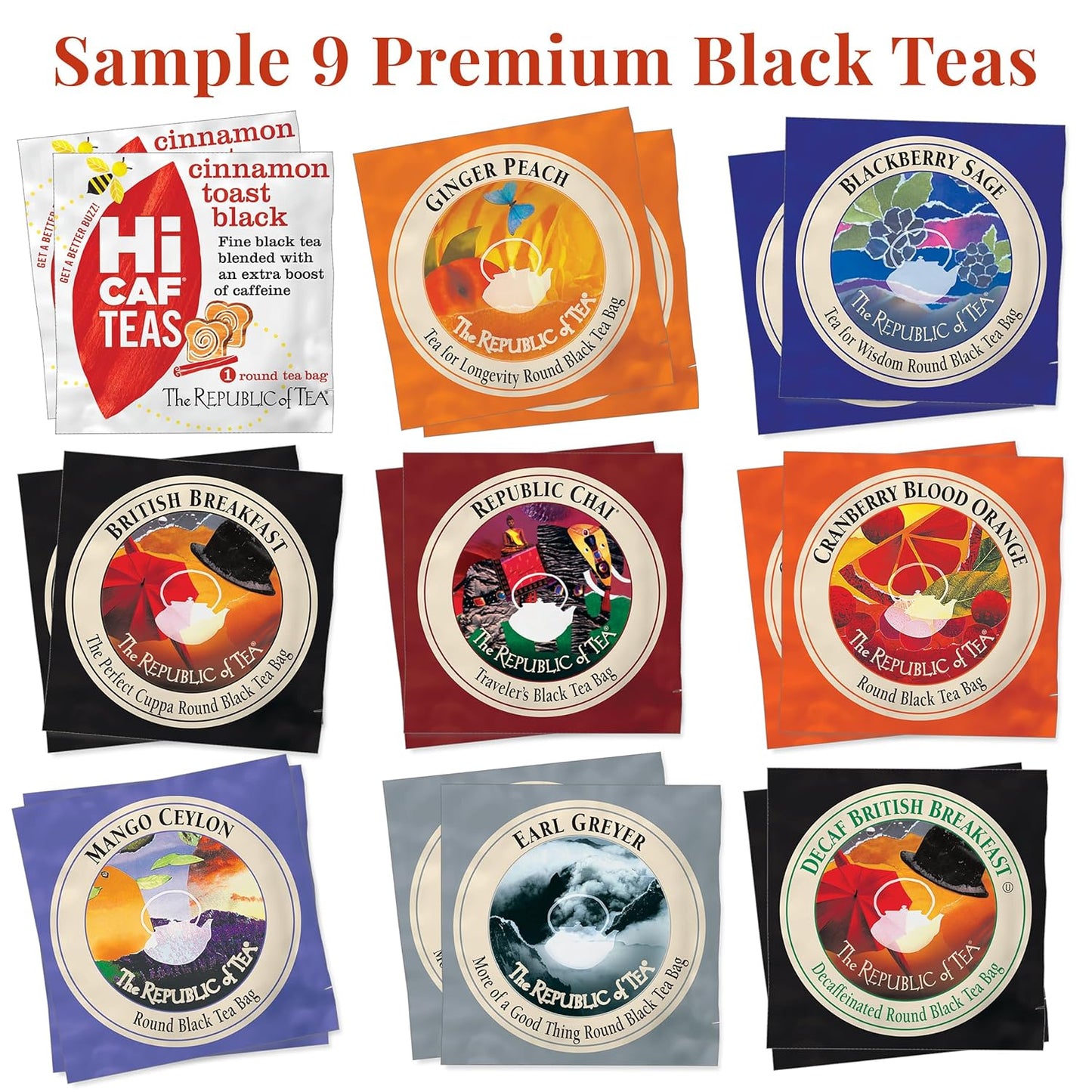 The Republic of Tea – Premium Assortment of Teas & Herbs, 40 Individually Wrapped Tea Bags