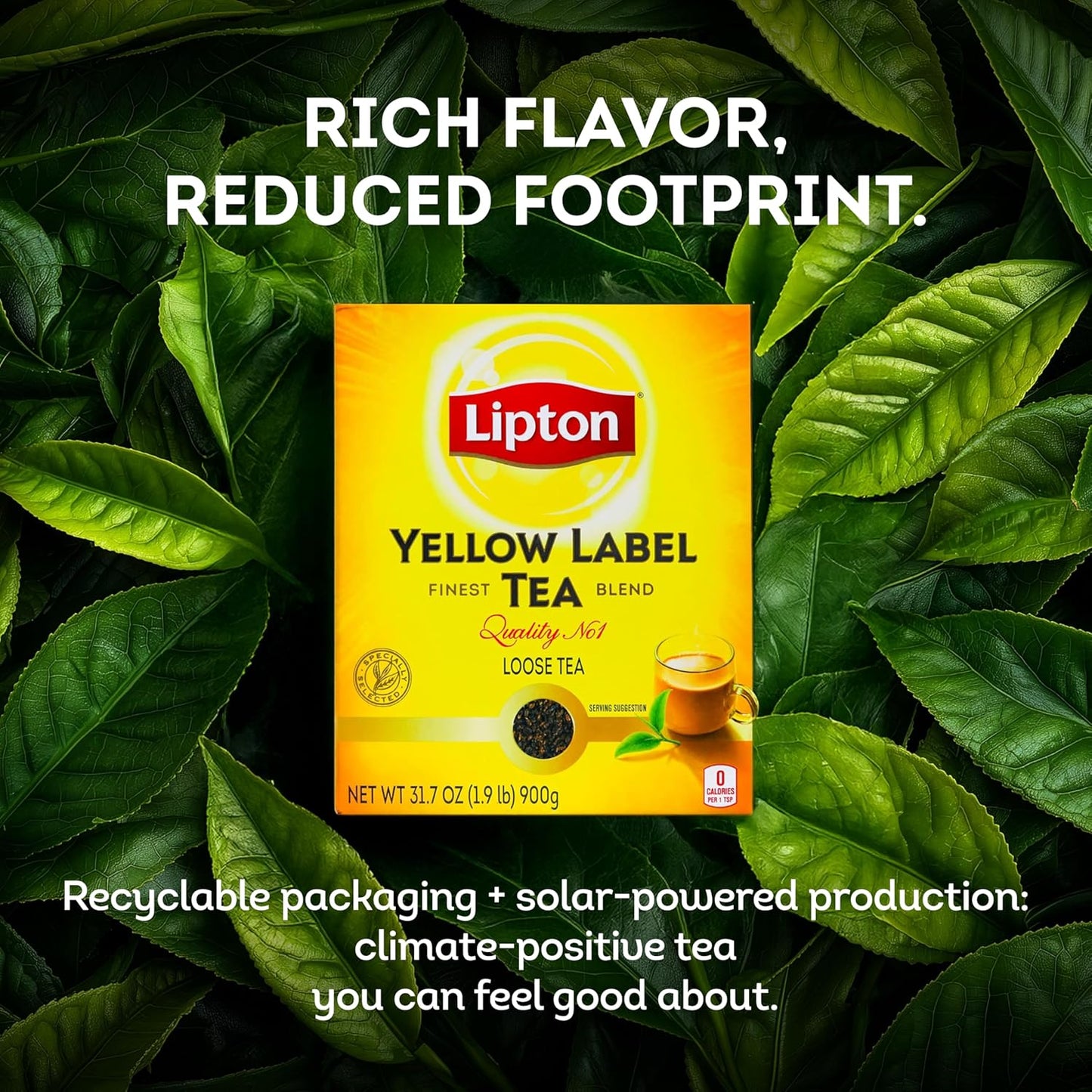 Lipton Yellow Label Finest Blend | Loose Black Tea | Premium Quality | Strong Flavor | Aromatic & Refreshing | 900 Grams (Pack of 1)