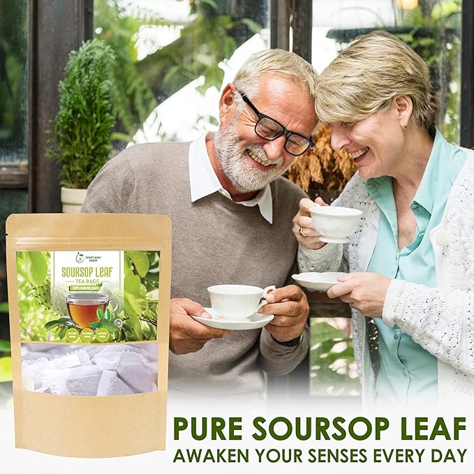 Nhat ANH Farm - Premium Soursop Leaves Tea Bags - Dried Soursop Graviola Leaves 40 Teabags, 2.5g/bag - Sugar/Caffeine/Gluten Free