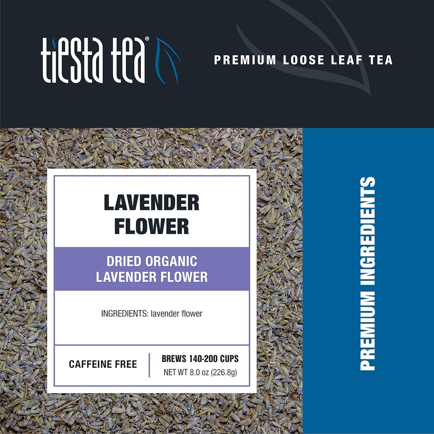 Tiesta Tea - Dried Organic Lavender Flower, Loose Leaf | Premium Non-Caffeinated Blend, Make Hot or Iced, Raw Edible Lavender Buds, Rich Flavors, 8oz Resealable Bulk Pouch