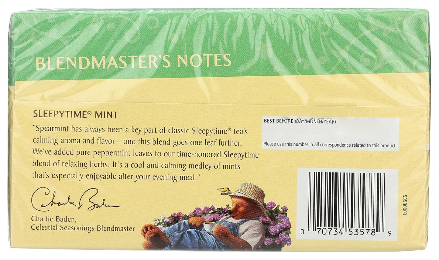 Celestial Seasonings Tea Sleepy time Mint 20 Bag, 20 ct