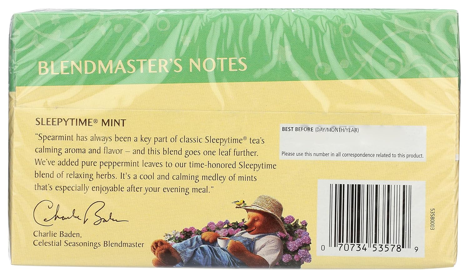 Celestial Seasonings Tea Sleepy time Mint 20 Bag, 20 ct