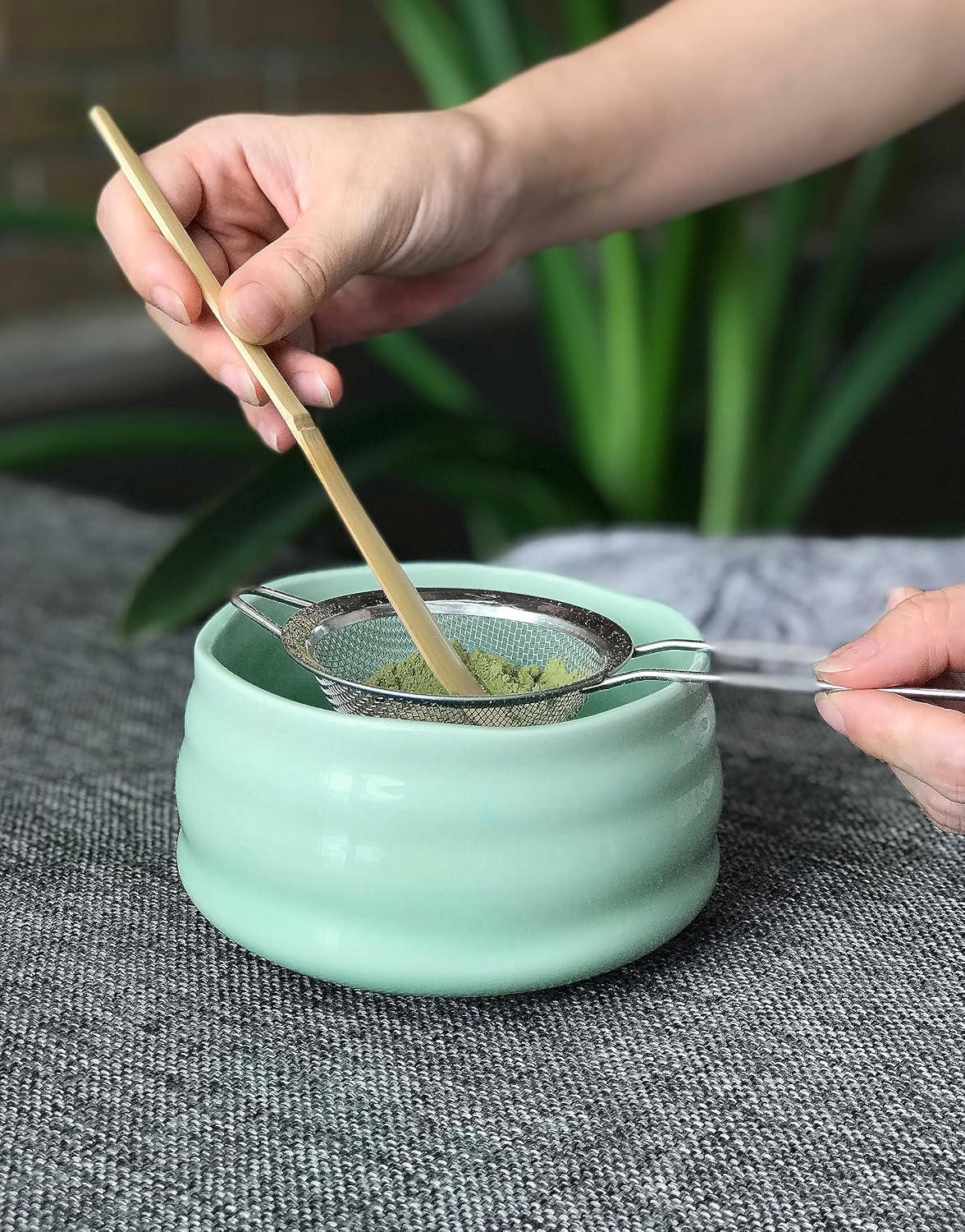 AIYICIII Japanese Ceramic Matcha Bowl Handmade Chawan 500ml (blue) | Handmade ceramic with smooth glaze, traditional chawan shape, ideal for matcha ceremony, tea rituals and daily use