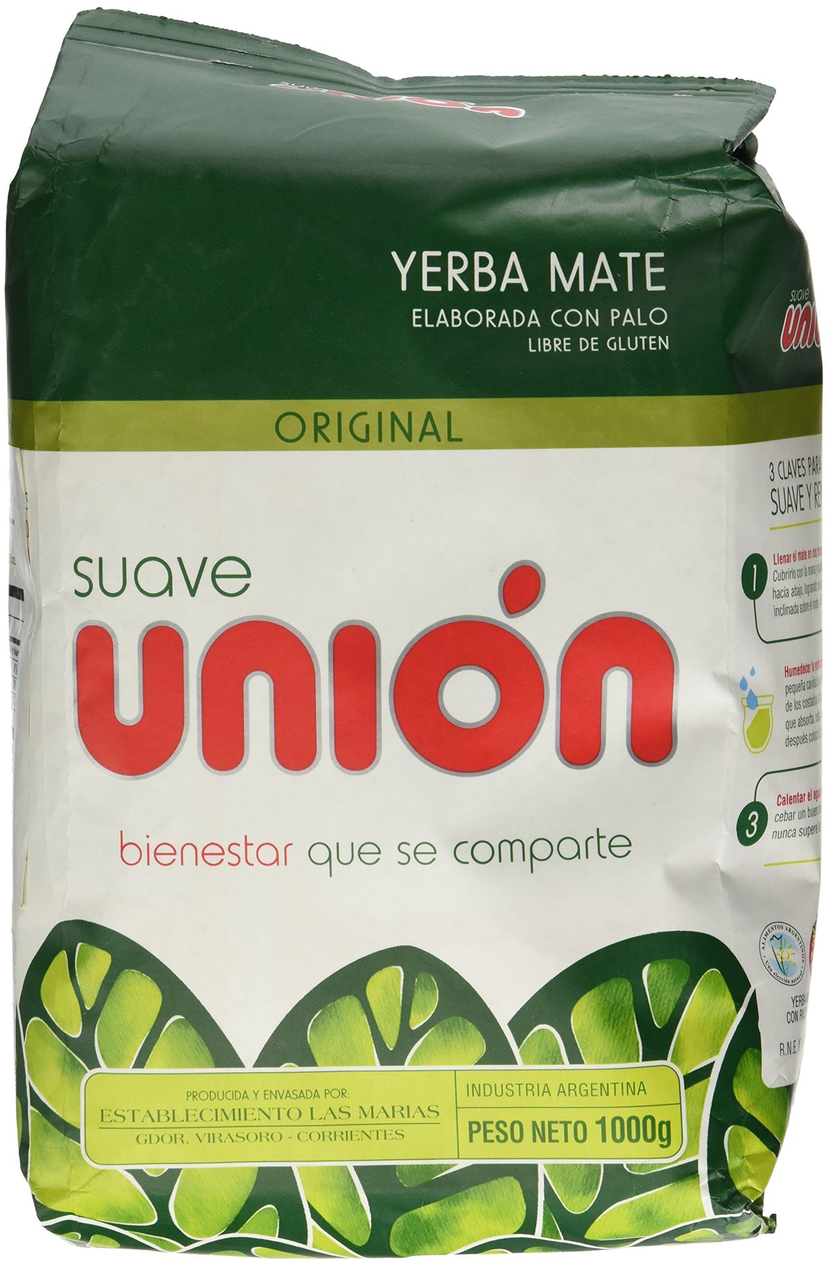 Rain smaller Union Yerba Mate Con Palo (Suave) 1kg / 2.2lb