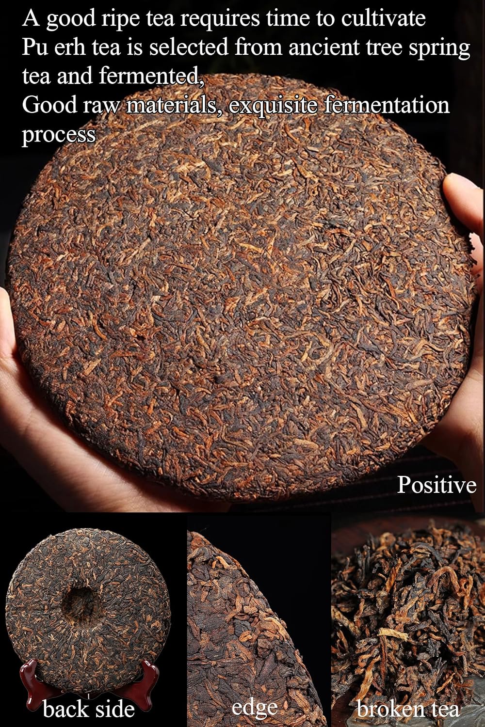 Shengmingxi Puerh Tea Cake Ripe Pu-erh Tea Pu erh Tea Cake Aged Fermented Pu erh Tea Large-leaf Variety 普洱茶 茶饼 普洱熟茶 12.6oz/357g