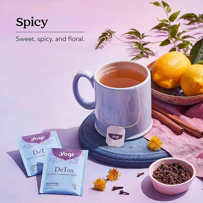 Yogi Tea DeTox Tea - 16 Tea Bags per Pack (6 Packs) - Organic Herbal Tea - Includes Burdock, Dandelion, Ginger Root, Black Pepper