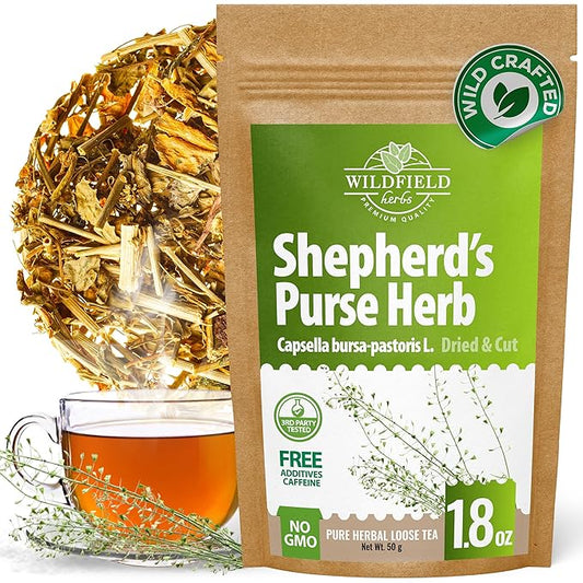 1.8 oz. Shepherds Purse Herb Bulk Herbal Tea Shepard Purse Herb (Capsella Bursa-Pastoris) - 50g Tea Bolsa De Pastor
