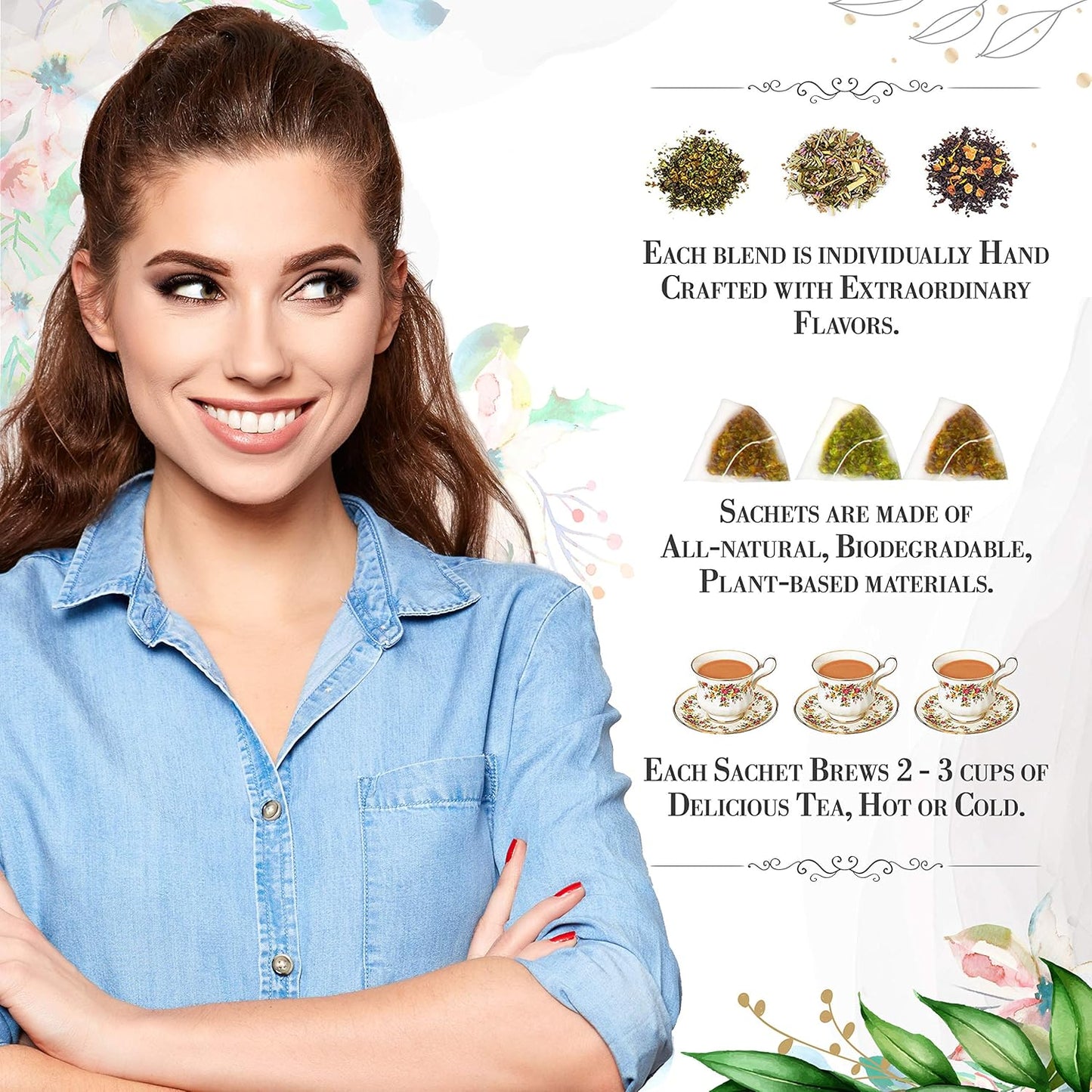 Winter Wonderland Tea by La Tea Dah (Serene Herbal Tea), Gourmet Holiday Tea for Christmas, Hanukkah, and New Years, Caffeine Free, Christmas Tea Gift (12 Sachets)