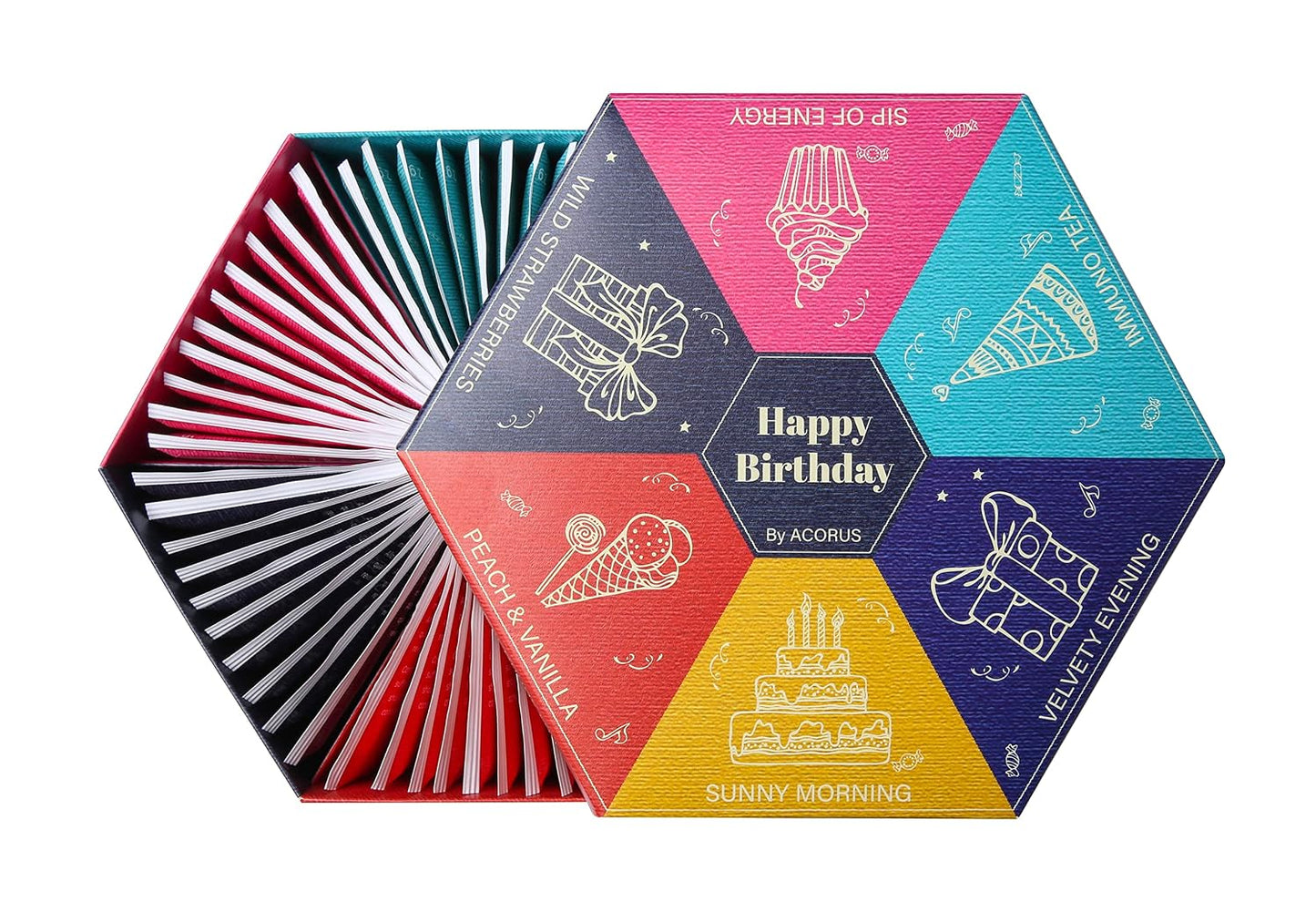 Acorus Happy Birthday Tea Gift Sets, Assorted Tea Set Birthday Present to Those Who We Care about