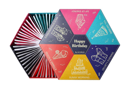 Acorus Happy Birthday Tea Gift Sets, Assorted Tea Set Birthday Present to Those Who We Care about