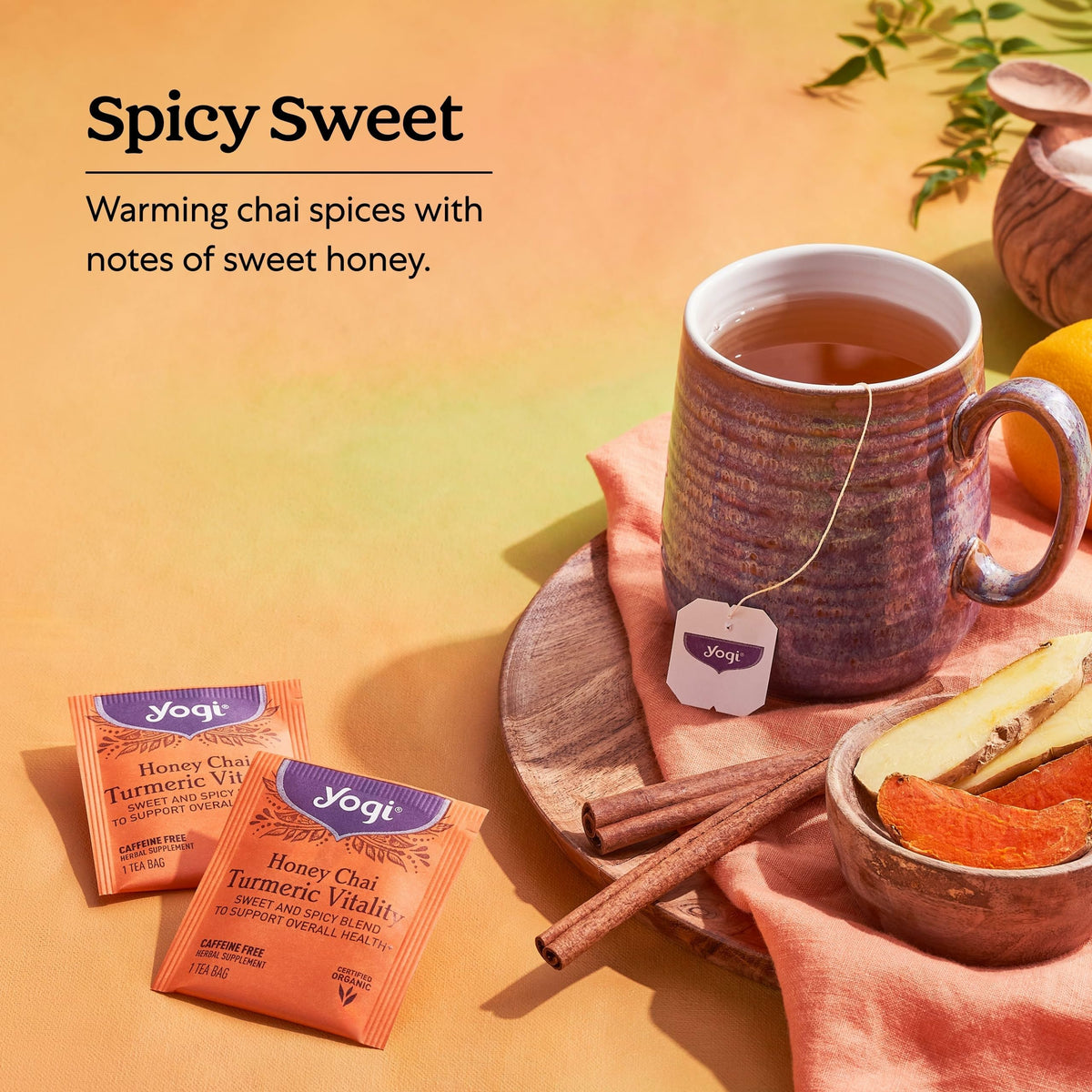 Yogi Honey Chai Turmeric Vitality Tea, 16 Tea Bags (4 Pack)