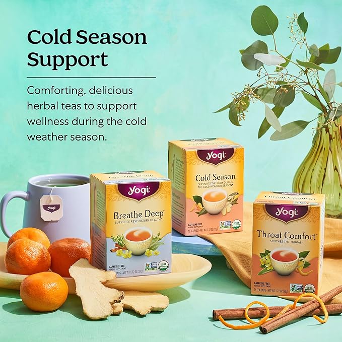 Yogi Tea Breathe Deep Tea - 16 Tea Bags per Pack (6 Packs) - Organic Respiratory Tea - Supports Respiratory Health - Includes Licorice Root