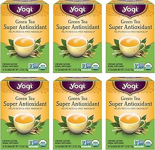 Yogi Tea - Green Tea Super Antioxidant (6 Pack) - Organic Green Tea Blend to Support Overall Health - 96 Tea Bags