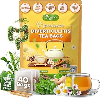 TOG999, Diverticulitis Tea Bags | 40 Count | 100% Natural Chamomile, Peppermint, Marshmallow Leaf, Wild Yam Root, Licorice & Ginger Herbal Blend – Caffeine-Free Comfort Tea, Vegan.