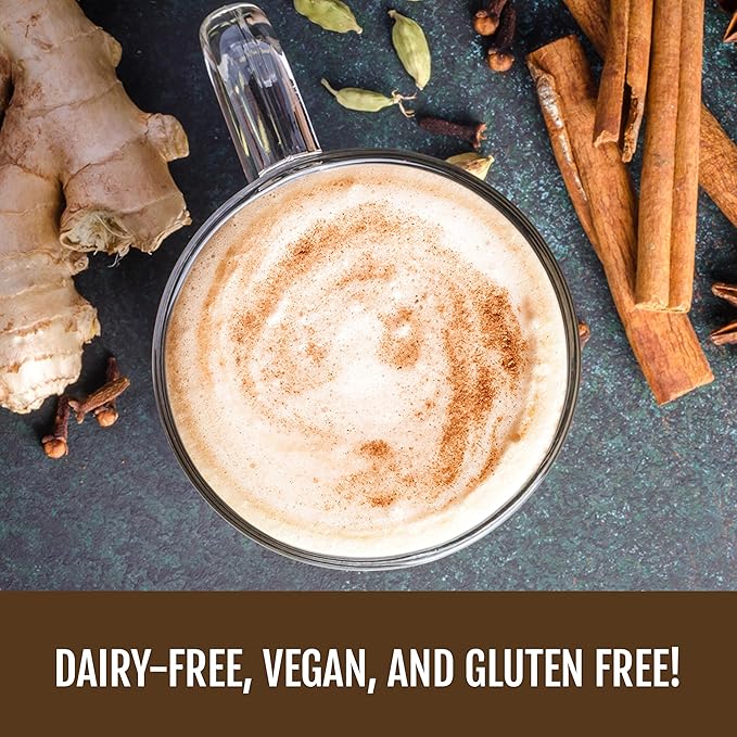 Two Leaves and a Bud Nice Chai Latte Mix, Powdered Chai Latte Tea Mix, Vegan, Dairy Free, Low Sugar, Iced or Hot Lattes, 1 Resealable Bag, 3.95 oz