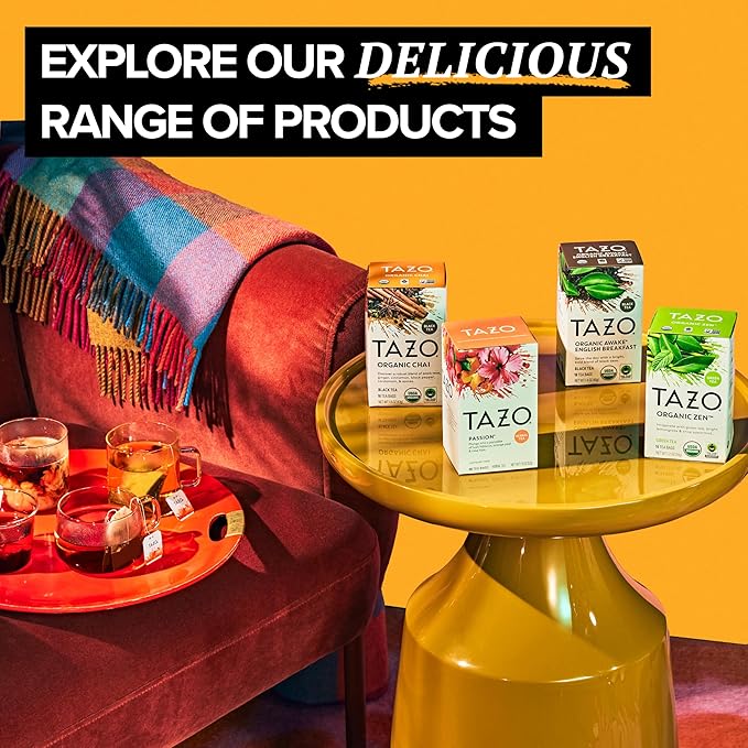 Tazo Awake English Breakfast & Chai Tea Bundle, 32 Tea Bags Total, Pack of 2