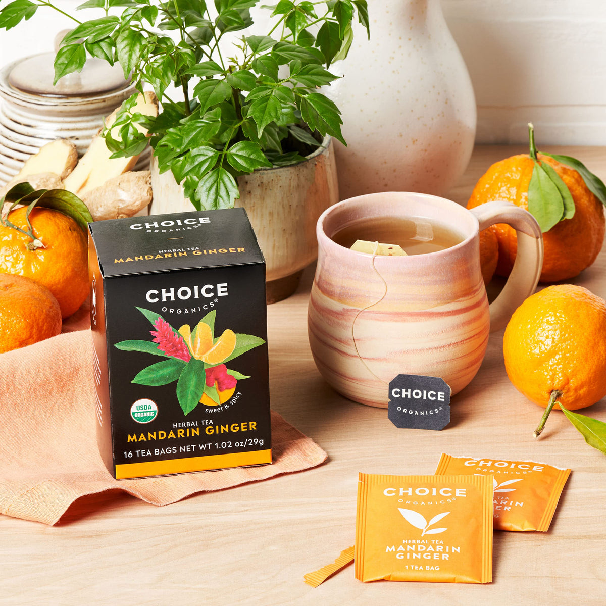 Choice Organic Teas Choice Organics Mandarin Ginger Tea, 16 Tea Bags (3 Pack)