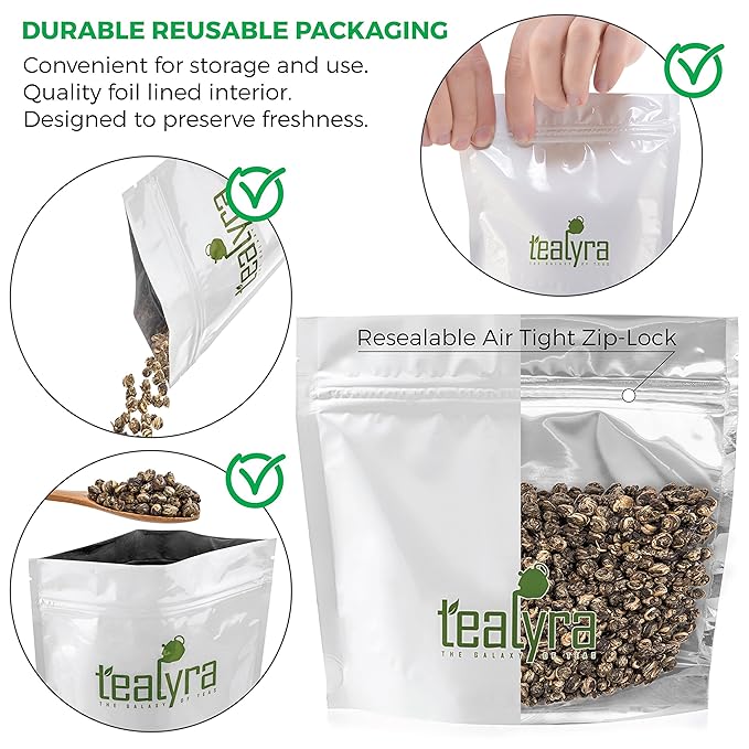 Tealyra - Imperial Jasmine Dragon Pearls - 8-Ounce - Green Tea Loose Leaf - Premium Jasmine Green Tea with Pleasant Aroma - 220 Gram