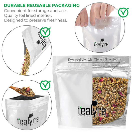 Tealyra - Bedtime - Chamomile - Spearmint - Hemp Leaves - Relaxing Herbal Loose Leaf Tea - Sleep and Calm - All Natural - 112g (4-ounce)