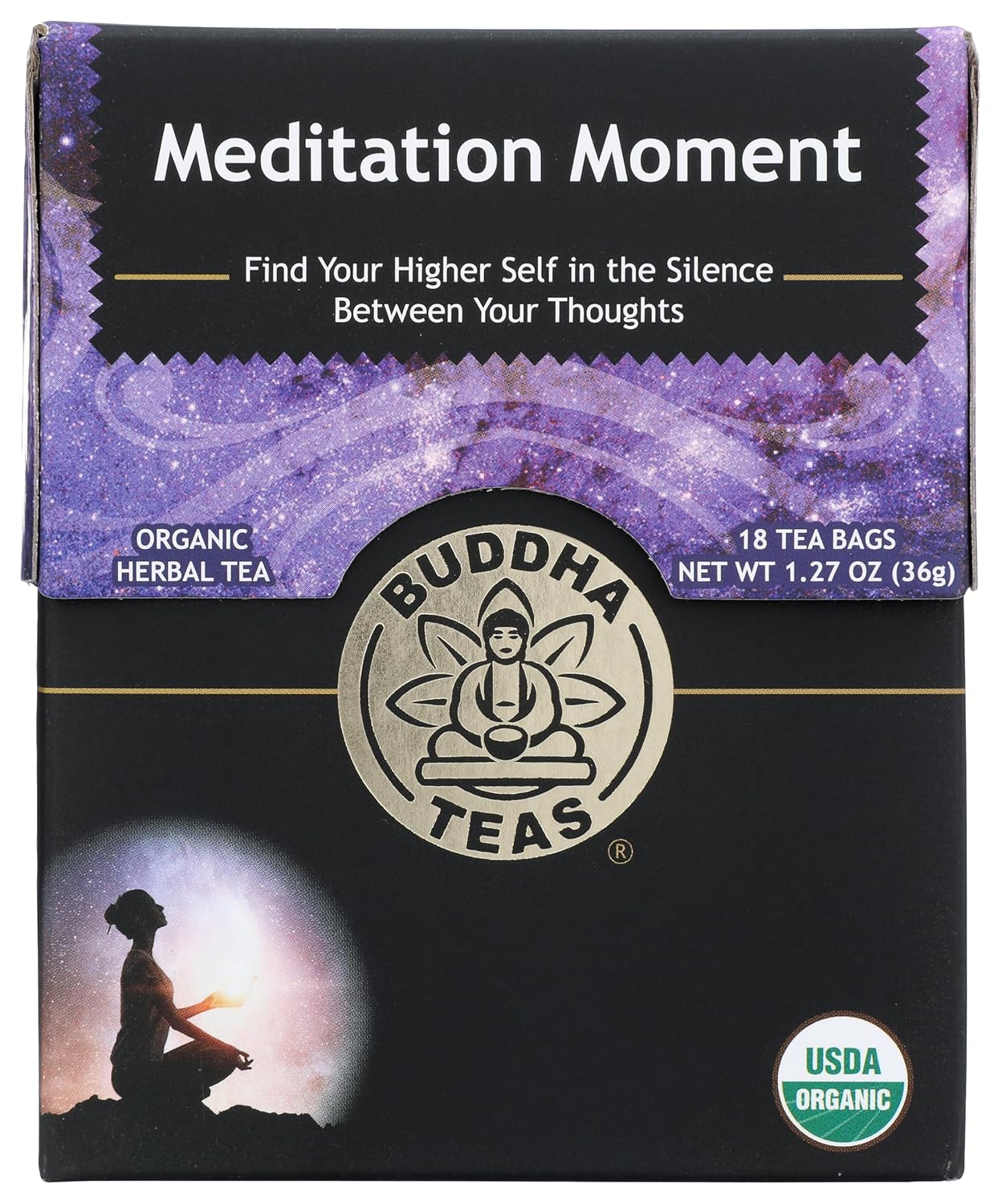 Buddha Teas - Organic Meditation Moment Tea - Herbal Tea - For Health & Wellbeing - With Antioxidants & Minerals - Clean Ingredients