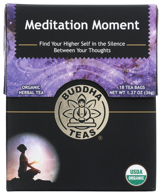 Buddha Teas - Organic Meditation Moment Tea - Herbal Tea - For Health & Wellbeing - With Antioxidants & Minerals - Clean Ingredients
