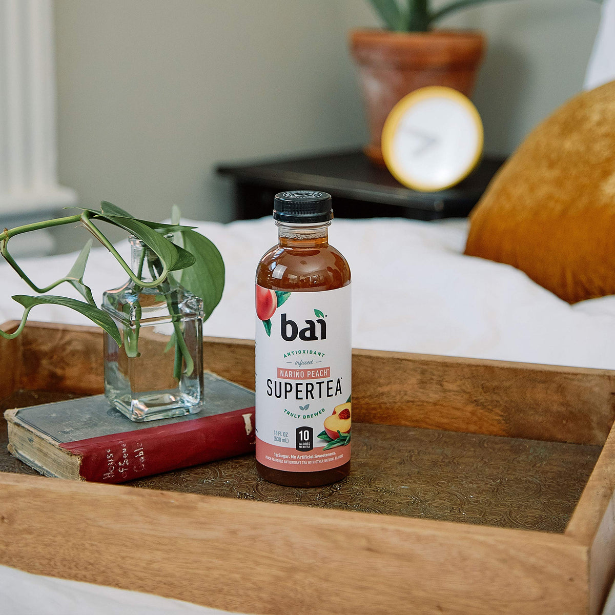 Bai Iced Tea, Narino Peach, Antioxidant Infused Supertea, Crafted with Real Tea (Black Tea, White Tea), 18 Fluid Ounce B