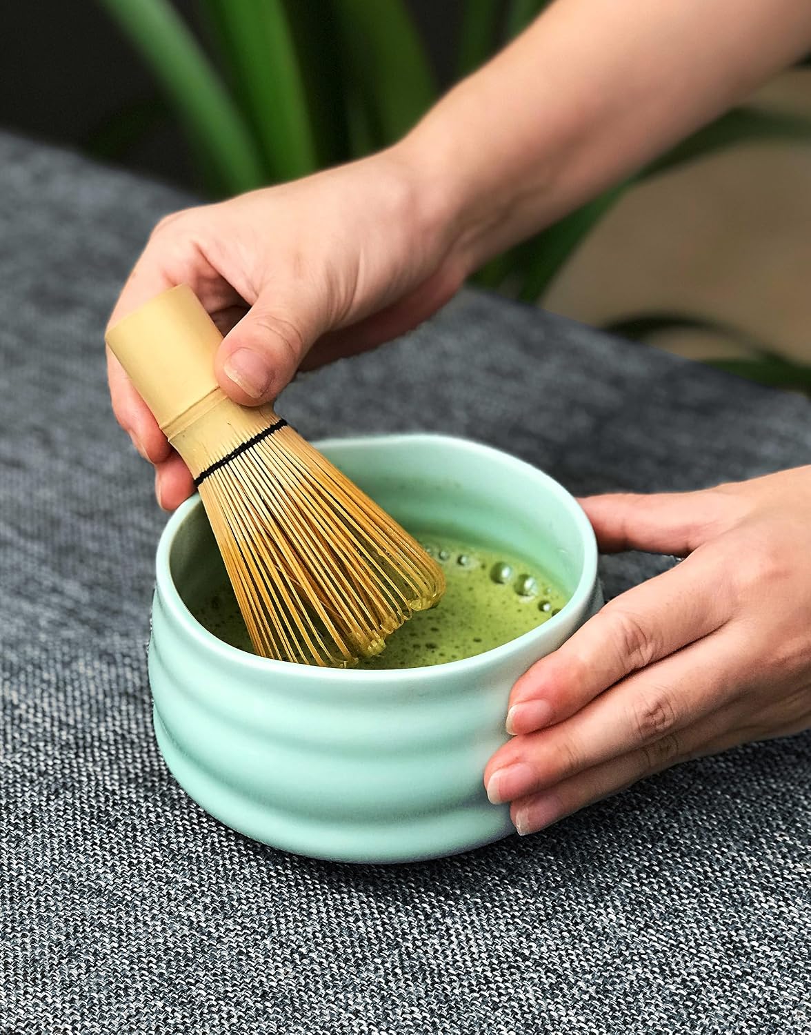 AIYICIII Japanese Ceramic Matcha Bowl Handmade Chawan 500ml (blue) | Handmade ceramic with smooth glaze, traditional chawan shape, ideal for matcha ceremony, tea rituals and daily use