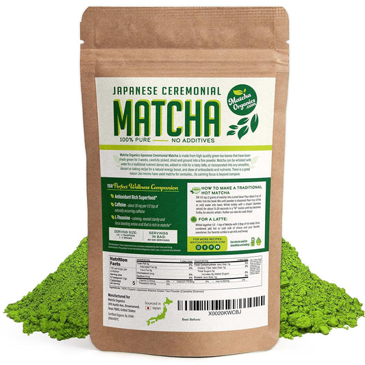 Organic Ceremonial Grade Matcha Powder, 1st Harvest Japanese Green Tea 100g - USDA &amp; JAS Certified, Single-Origin Shizuoka Japan, Stone-Ground, Unsweetened - 100 Servings for Matcha Lattes, Smoothies &amp; Baking