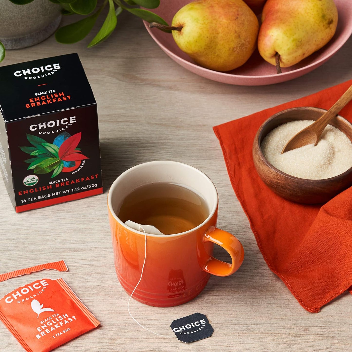 Choice Organics English Breakfast Tea, 16 Tea Bags (3 Pack) | Compostable Tea Bags, USDA Organic, Vegan and Non-GMO Verified Caffeinated for Everyday Breakfast