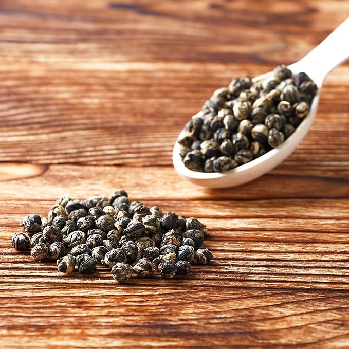 Tealyra - Imperial Jasmine Dragon Pearls - 8-Ounce - Green Tea Loose Leaf - Premium Jasmine Green Tea with Pleasant Aroma - 220 Gram