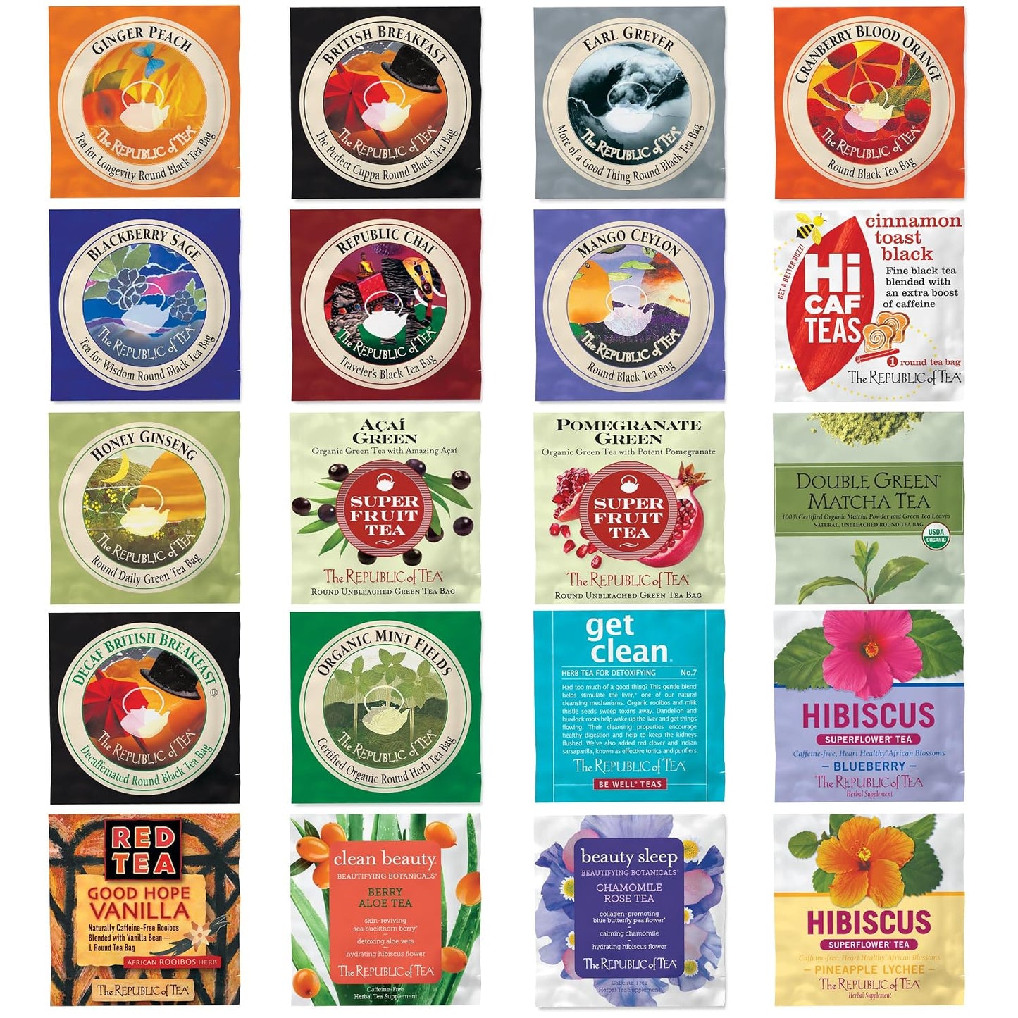 The Republic of Tea Premium Assortment of Teas &amp; Herbs, 40 Count | Made for sampling, gifting or sharing. Smooth and aromatic with notes of juicy berry.