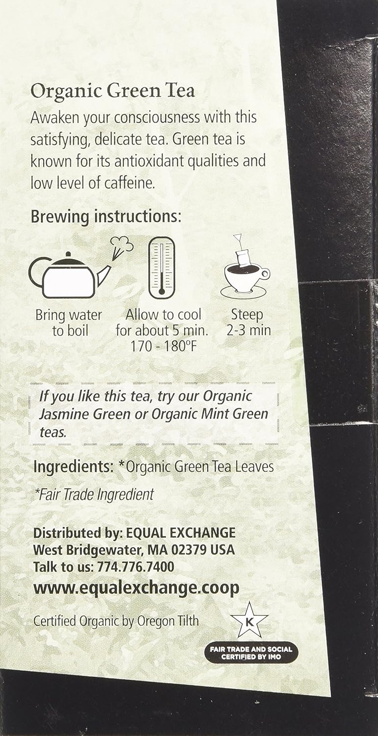 Equal Exchange Organic Green Tea, 20-Count (Pack of 3)