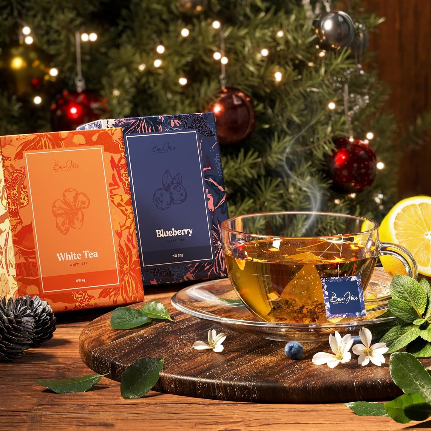Tea Gift Set For Women - Tea Sampler Gift Set Box Variety Pack - Includes 32 Loose Leaf Tea Bags in 8 Rich Flavors - Holiday Gift for Women