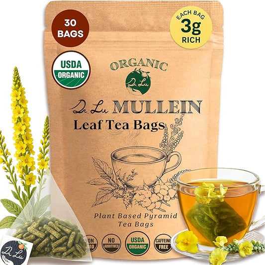 Dr. Lu's Organic Mullein Leaf Tea, High-Altitude Grown in the Rocky Mountains, Pure Botanical