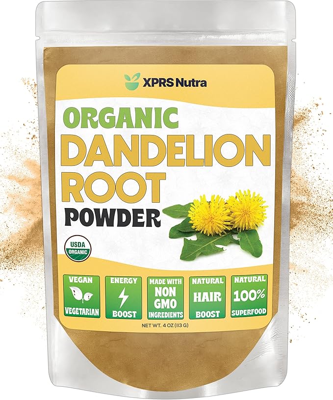XPRS Nutra Organic Dandelion Root Powder - Vegan Friendly Antioxidant Power for Liver Support - Dand