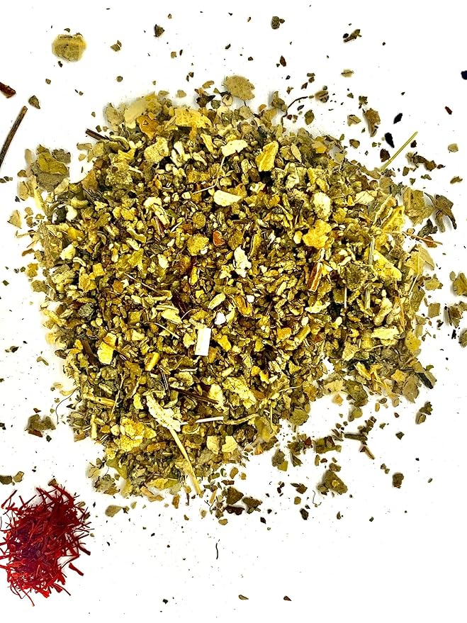 Fire Teas Organic Mullein Leaf Herbal Tea w/Ginger & Saffron - Herbal Tea, Great Health Benefits, Loose Leaf