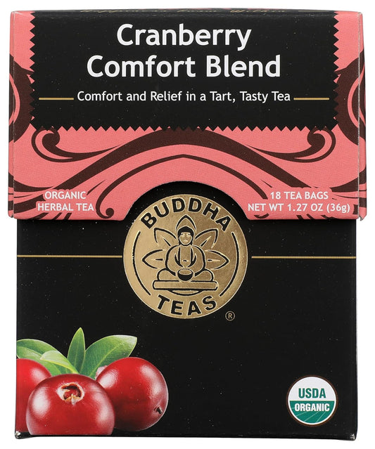 Buddha Teas - Organic Cranberry Comfort Blend - Herbal Tea - For Health & Wellbeing - With Antioxidants & Minerals - Cle