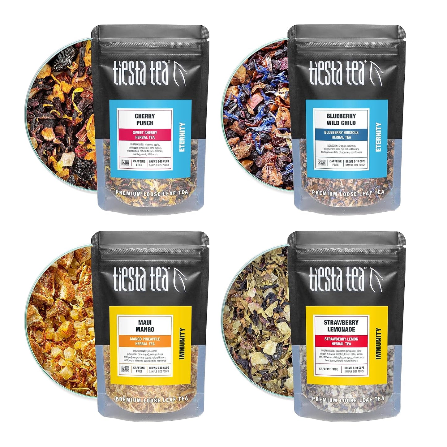 Tiesta Tea's Fruity Tea Sampler Dry Flight Set & Brewmaster Infuser Bundle