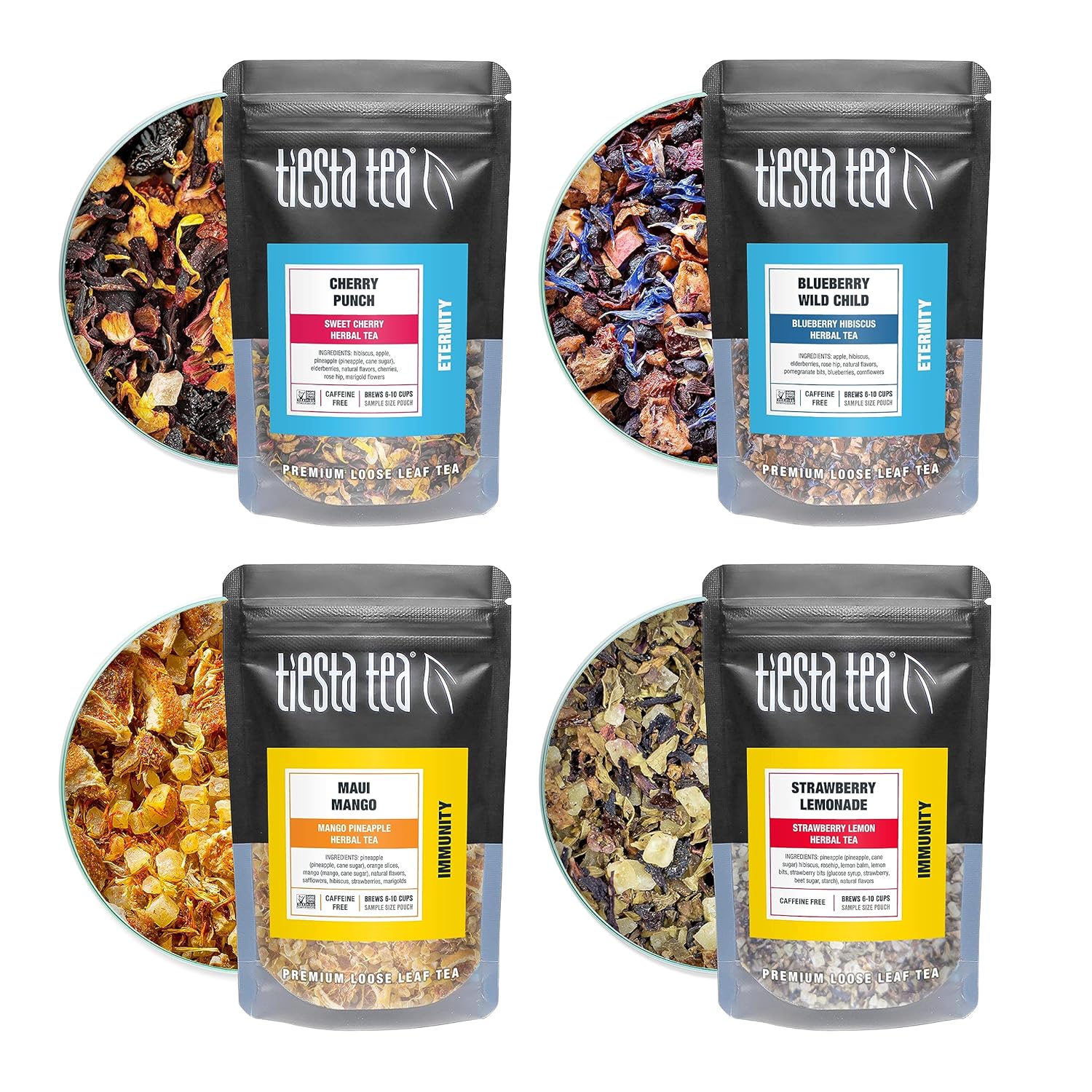 Tiesta Tea's Fruity Tea Sampler Dry Flight Set & Brewmaster Infuser Bundle