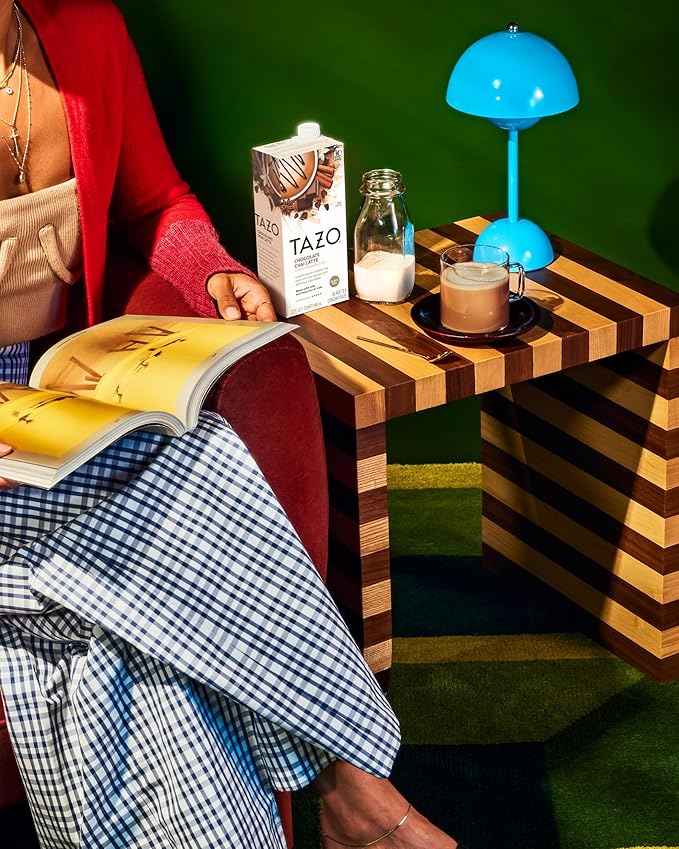 TAZO Chocolate Chai Latte, Flavored Black Tea Concentrate, 32 Fl Oz Carton (Pack of 6)