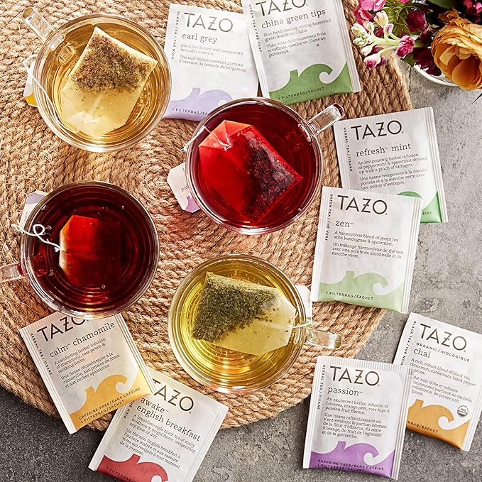 TAZO Tea Bags Sampler, 48 Count Variety Gift Box, 6 Different Flavors, 8 of each