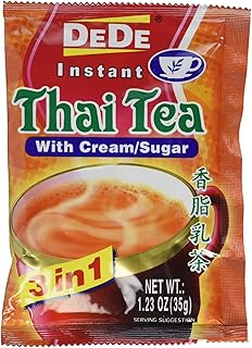Unknown DEDE Instant Thai Tea Drink with and Sugar 12 Pockets, cream, 14.76 Ounce