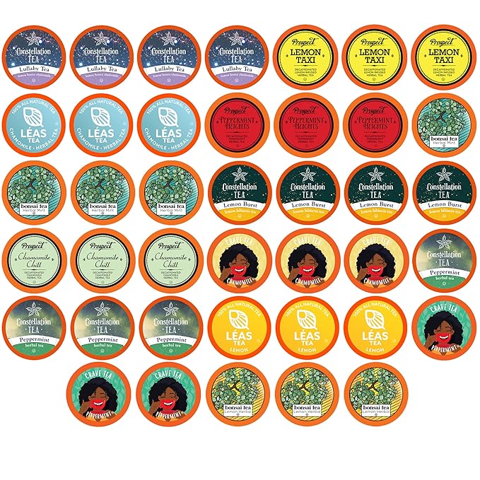 Two Rivers Assorted Herbal Tea Pods Variety Sampler Pack for Keurig K-Cup Brewers - 40 Count