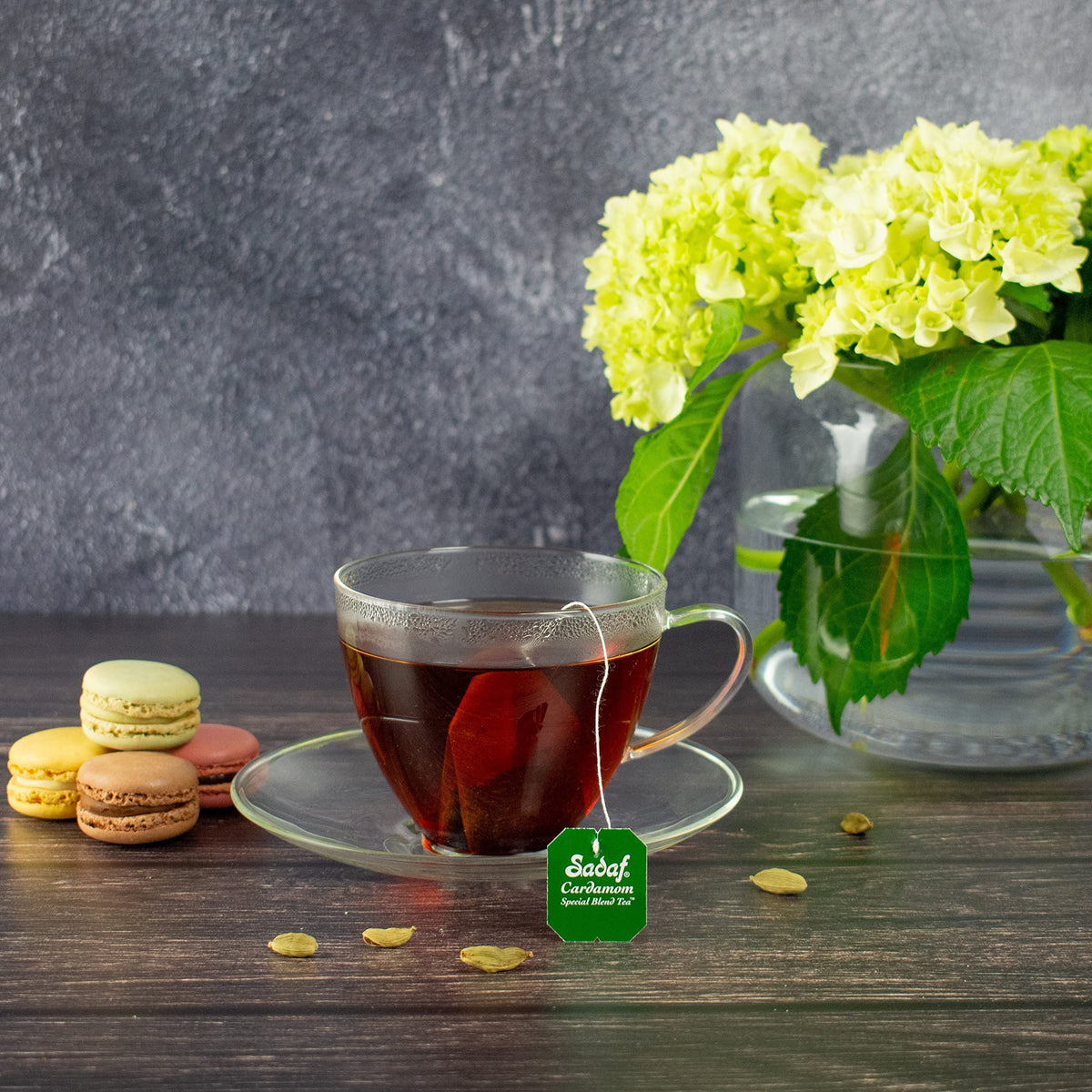 Sadaf Cardamom Tea Bags | Special Blend Cardamom Ceylon Black Tea | Quicktea Product harvested in Sri Lanka | 100 bags (Pack