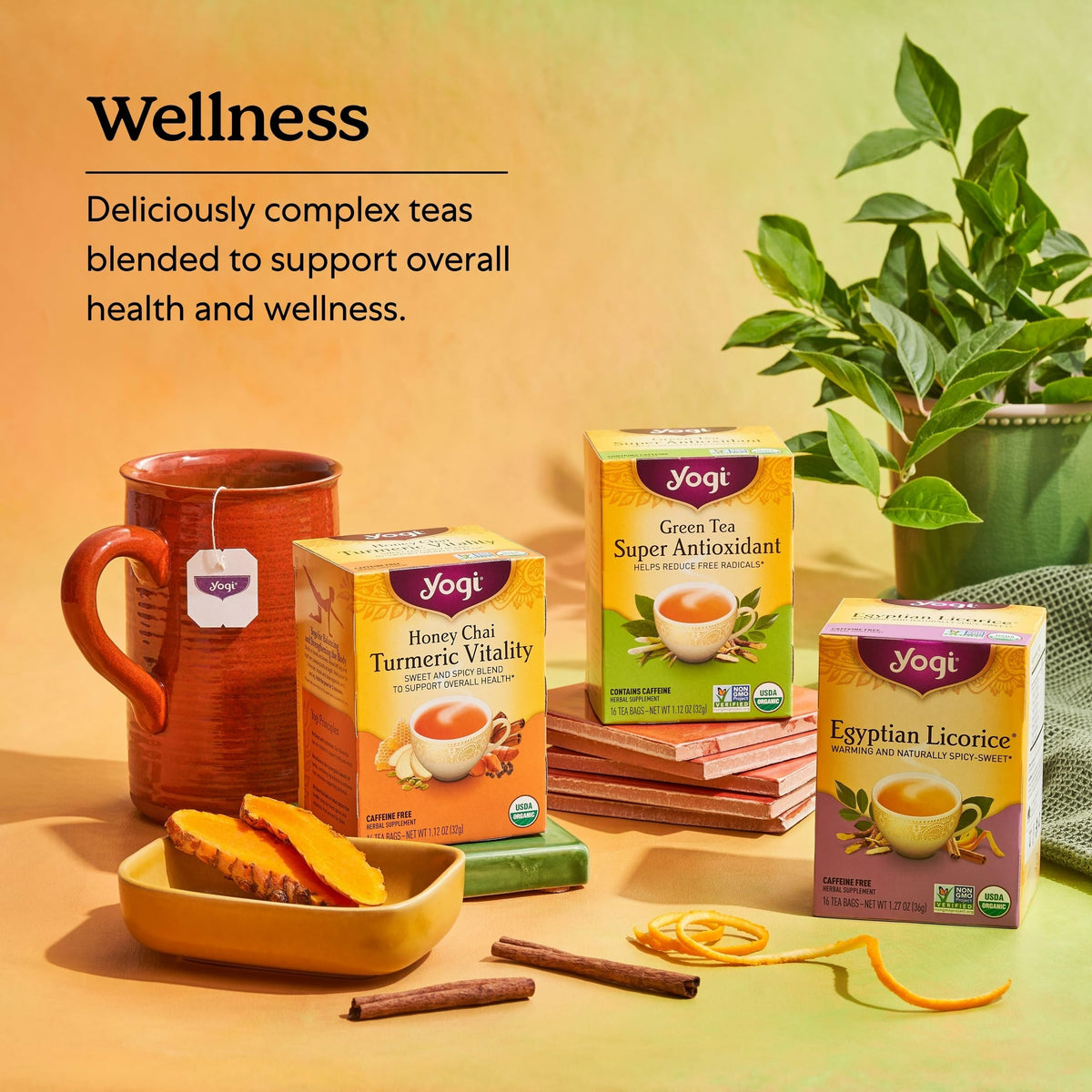 Yogi Honey Chai Turmeric Vitality Tea, 16 Tea Bags (4 Pack)