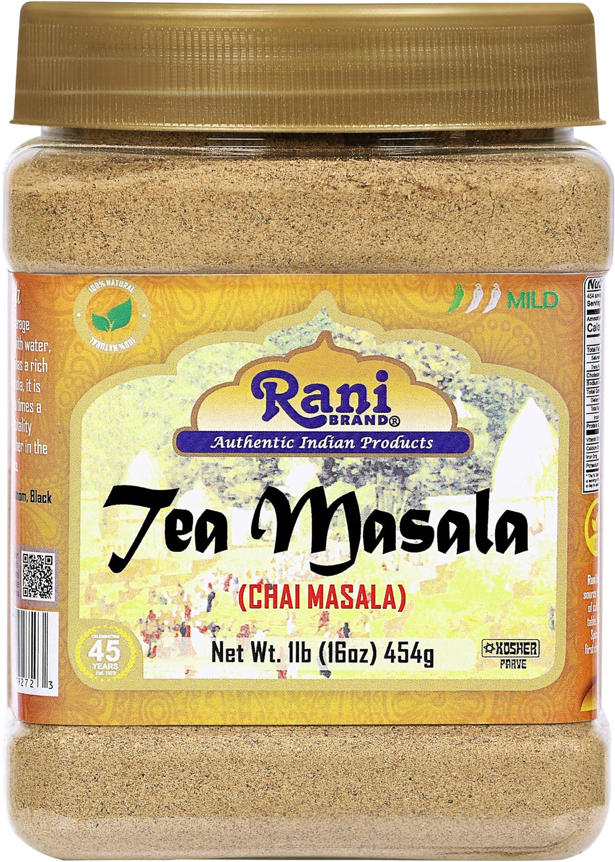 Rani Brand Authentic Indian Products Rani Tea (Chai) Masala Indian Spice Blend 16oz (1lb) 454g Bulk PET Jar ~ All Natural