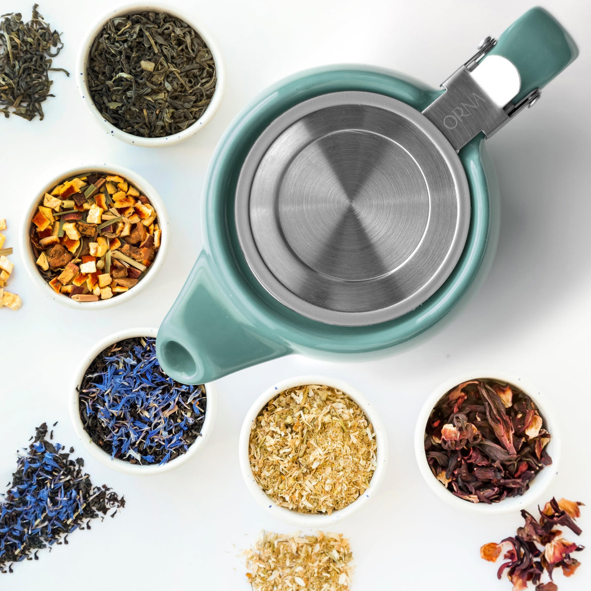 ORNA THE SOUL OF YOUR HOME ORNA Ceramic Teapot with Tea Infuser – Small Tea Pot for Loose Leaf Tea – 550ml / 18.6 Oz